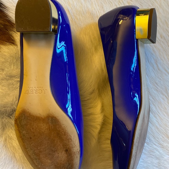 J Crew patent cobalt blue low heels - Picture 3 of 8